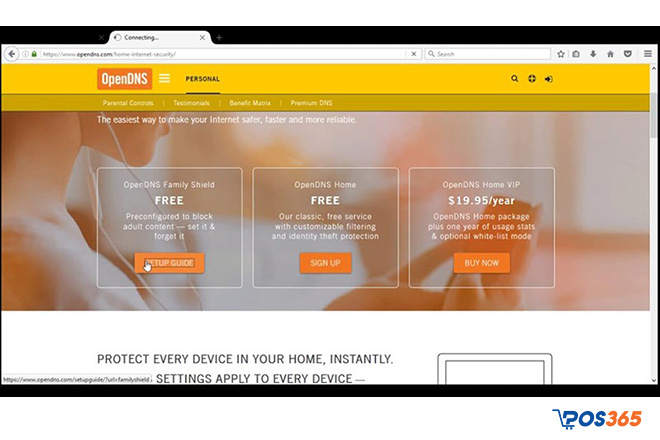 Phần mềm quản lý OpenDNS Family Shield