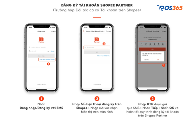 Đăng ký qua ứng dụng Shopee Partner