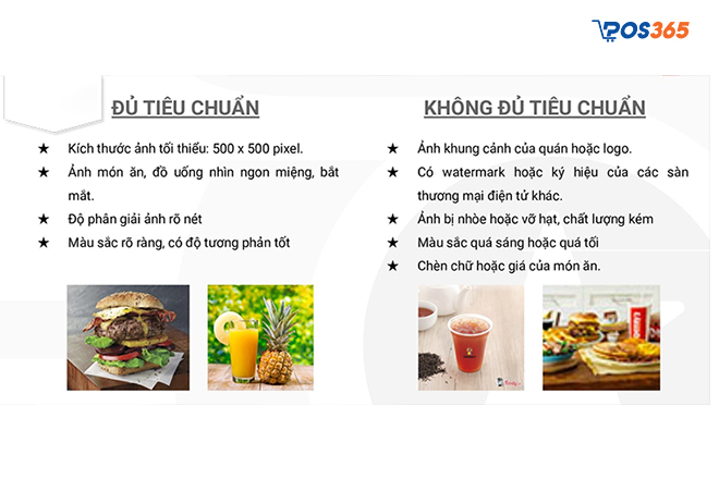 tiêu chuẩn hình ảnh món ăn trên gojek