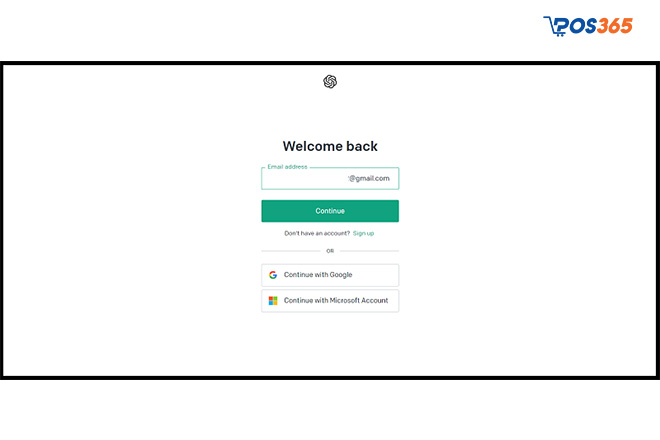 Nhập email đã đăng ký tài khoản rồi chọn Continue