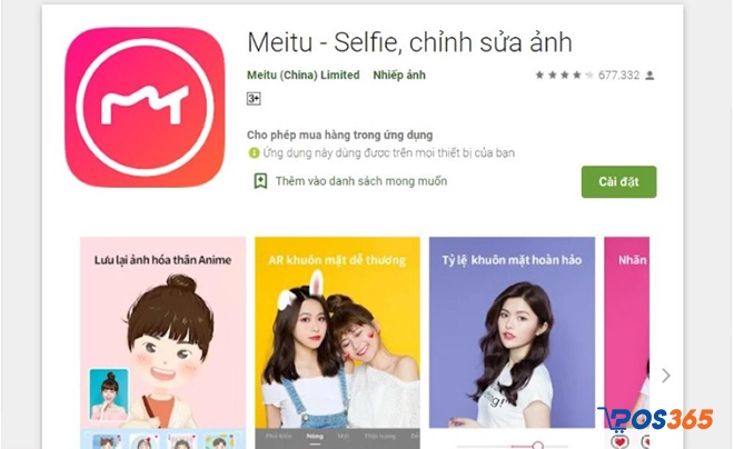 Ứng dụng chụp ảnh đẹp Trung Quốc Meitu