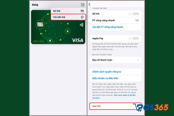 Cách xóa bỏ thẻ vietcombank apple pay