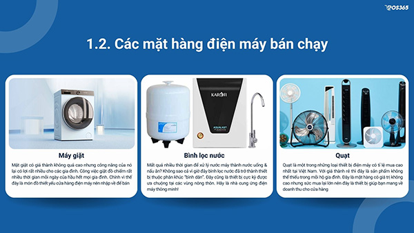 Các mặt hàng điện máy bán chạy