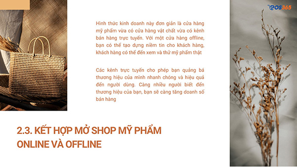 Kết hợp mở shop mỹ phẩm online và offline