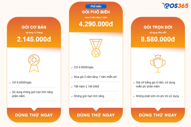 Bảng giá phần mềm POS365